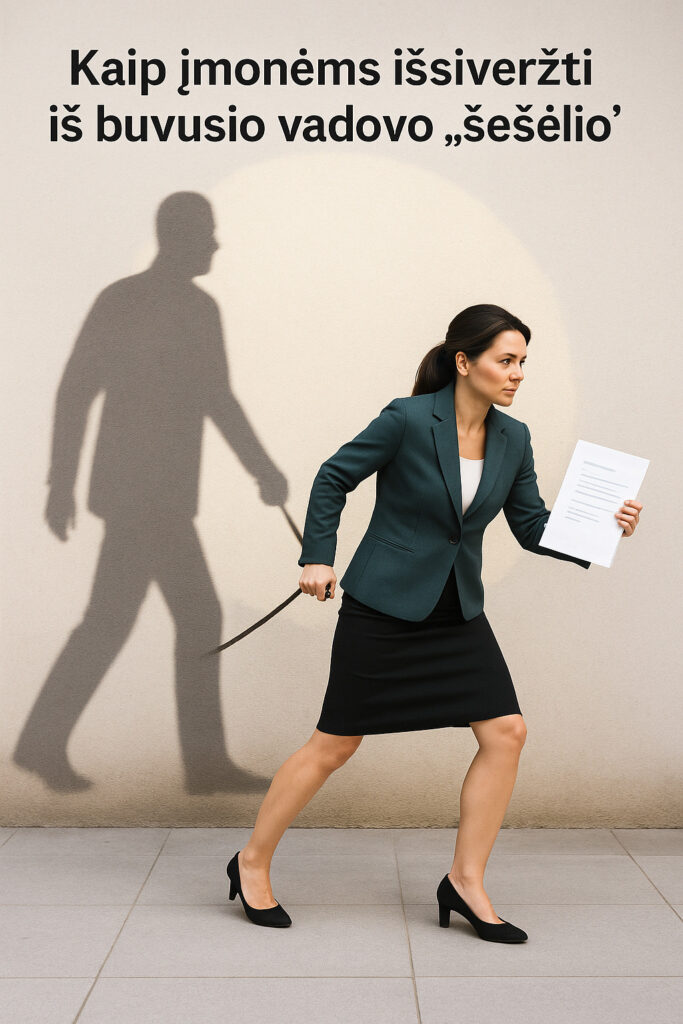 Moving walking with a shadow on a leash